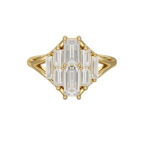 Baguette Cluster Diamond Ring - Evara Jewelry LLC