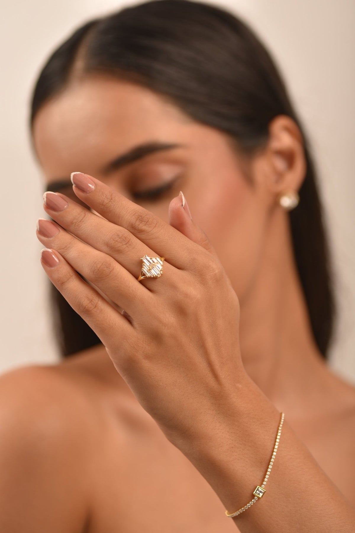 Baguette Cluster Diamond Ring - Evara Jewelry LLC