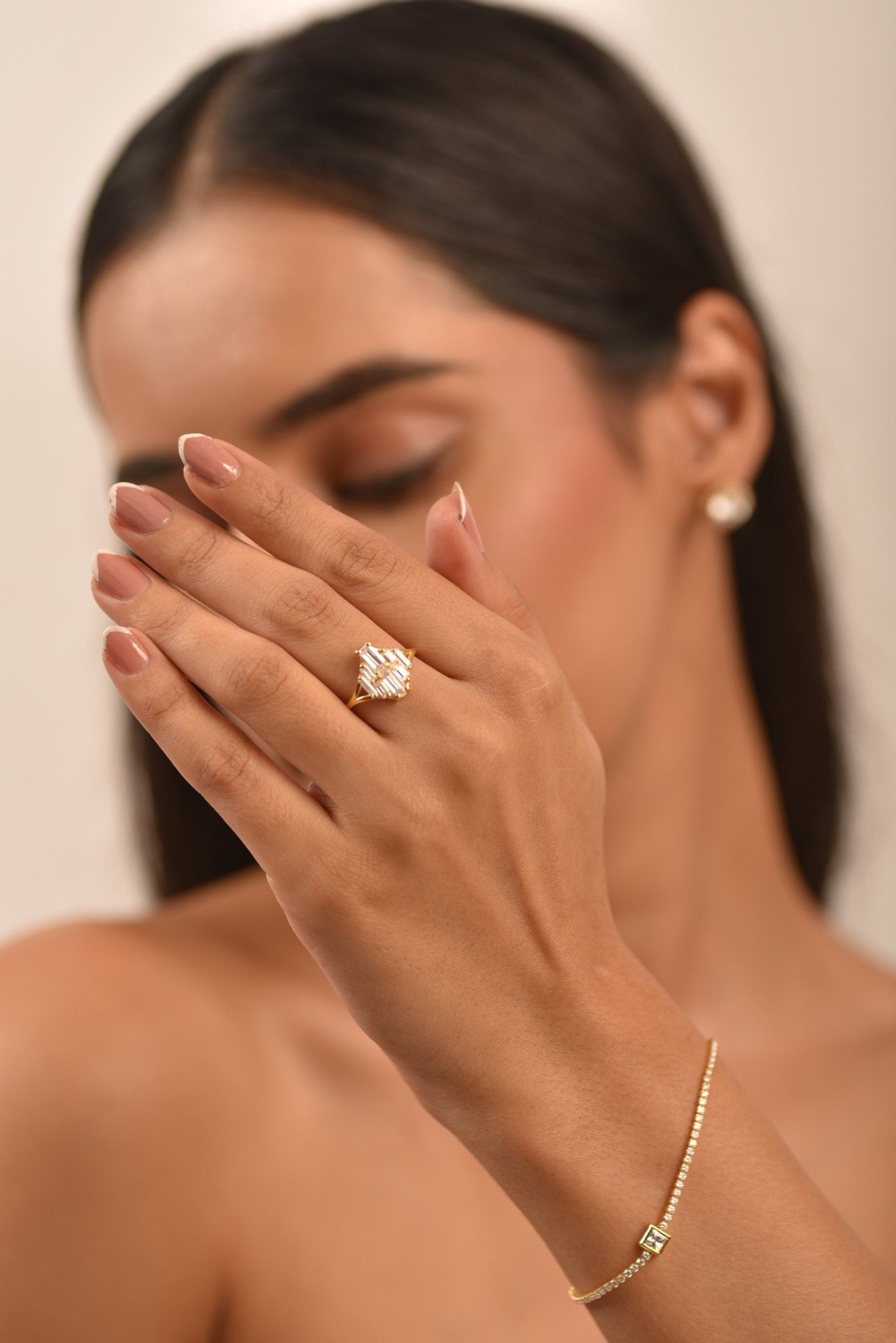 Baguette Cluster Diamond Ring - Evara Jewelry LLC