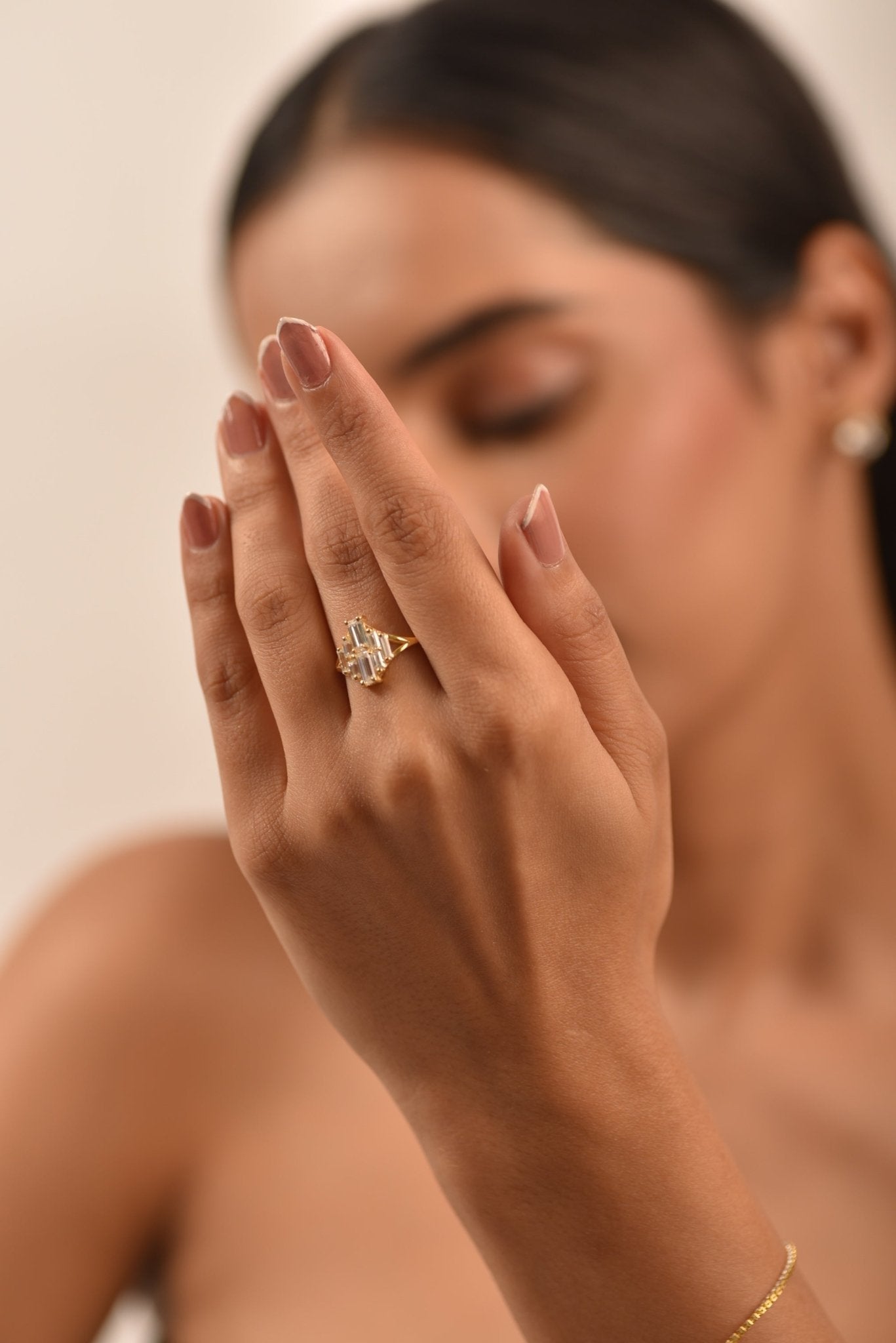 Baguette Cluster Diamond Ring - Evara Jewelry LLC