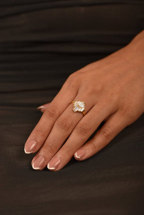 Baguette Cluster Diamond Ring - Evara Jewelry LLC
