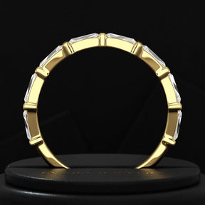 Baguette Cut Diamond Unique Wedding Stacking Band - Evara Jewelry LLC