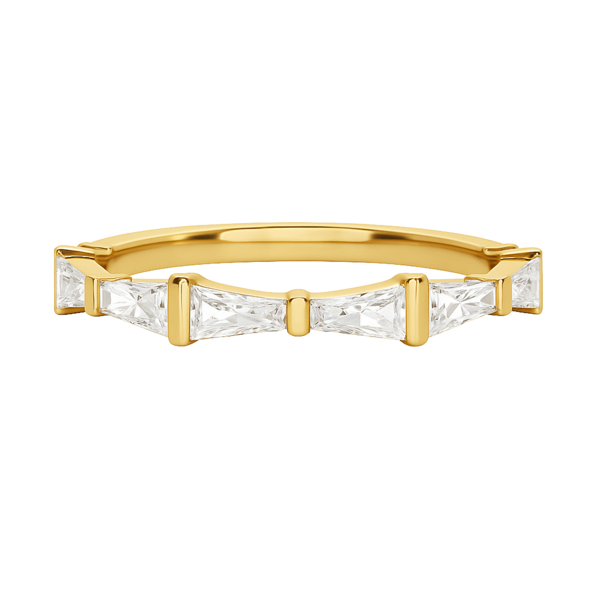 Baguette Cut Diamond Unique Wedding Stacking Band - Evara Jewelry LLC