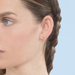 Baguette Diamond Huggies Hoop Earrings - Evara Jewelry LLC