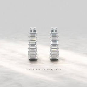 Baguette Diamond Huggies Hoop Earrings - Evara Jewelry LLC