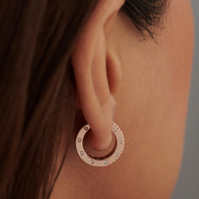Baguette & Round Diamond Hoop Earrings - Evara Jewelry LLC