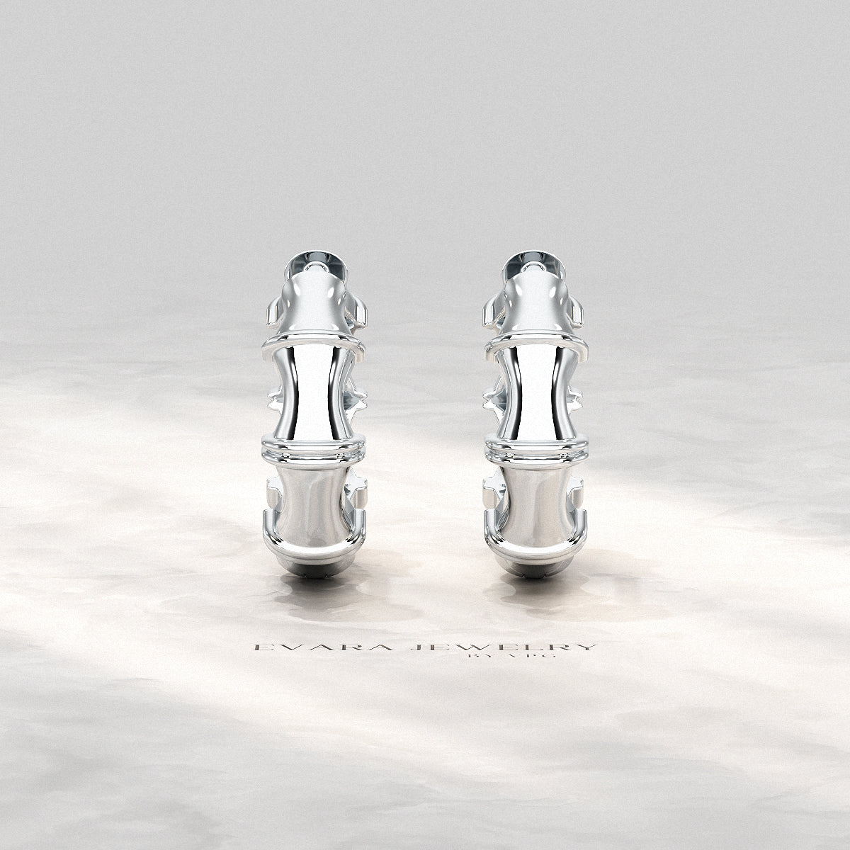 Bamboo Inspired Gold Hoop Earrings - Evara Jewelry LLC