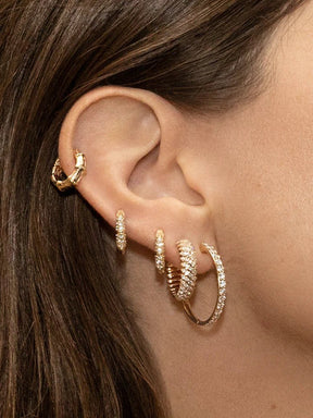 Bamboo Inspired Gold Hoop Earrings - Evara Jewelry LLC