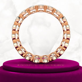 Bezel Set 5 Carat Pear Cut Diamond Eternity Wedding Band - Evara Jewelry LLC