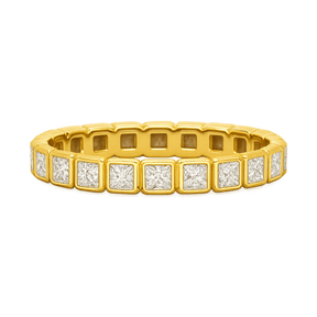 Bezel Set Eternity Band with Princess Cut Lab Grown Diamonds - Evara Jewelry LLC