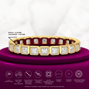 Bezel Set Eternity Band with Princess Cut Lab Grown Diamonds - Evara Jewelry LLC
