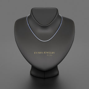 Blue Ombre Sapphire Tennis Necklace in 14K/18K White Gold - Evara Jewelry LLC