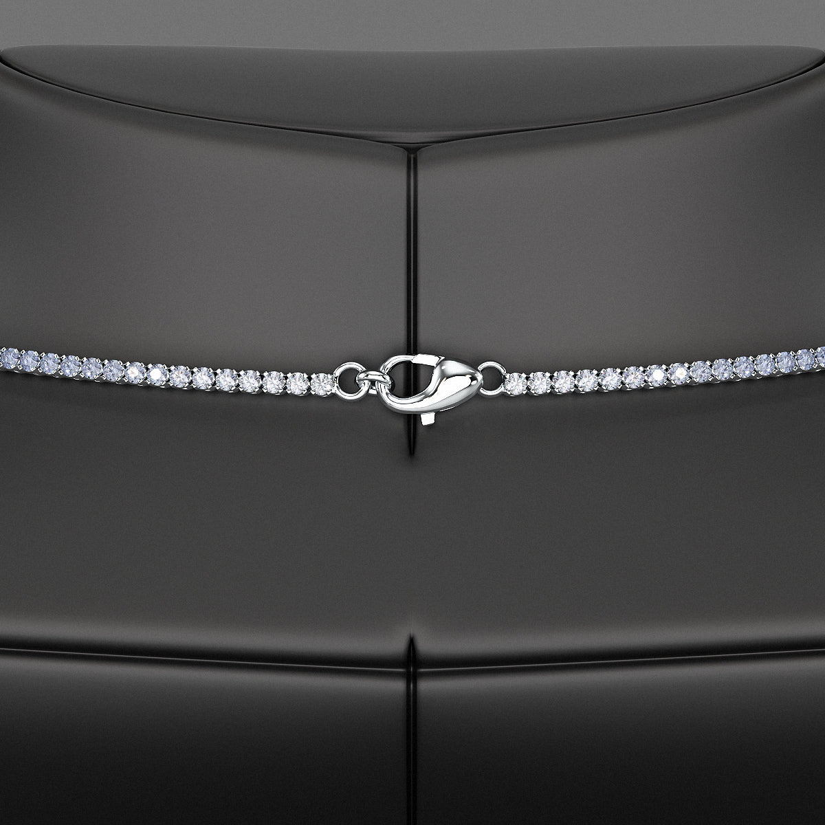 Blue Ombre Sapphire Tennis Necklace in 14K/18K White Gold - Evara Jewelry LLC