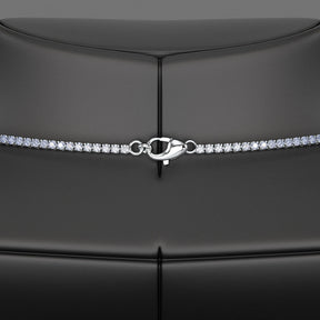 Blue Ombre Sapphire Tennis Necklace in 14K/18K White Gold - Evara Jewelry LLC