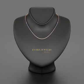 Blue Ombre Sapphire Tennis Necklace in 14K/18K White Gold - Evara Jewelry LLC
