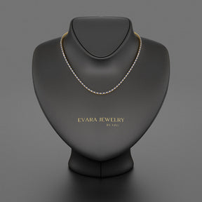 Blue Sapphire & Diamond Alternate Tennis Necklace in 14K/18K Gold - Evara Jewelry LLC