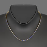 Blue Sapphire & Diamond Alternate Tennis Necklace in 14K/18K Gold - Evara Jewelry LLC