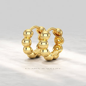 Bold Bubble Bead Hoop Earrings - Evara Jewelry LLC