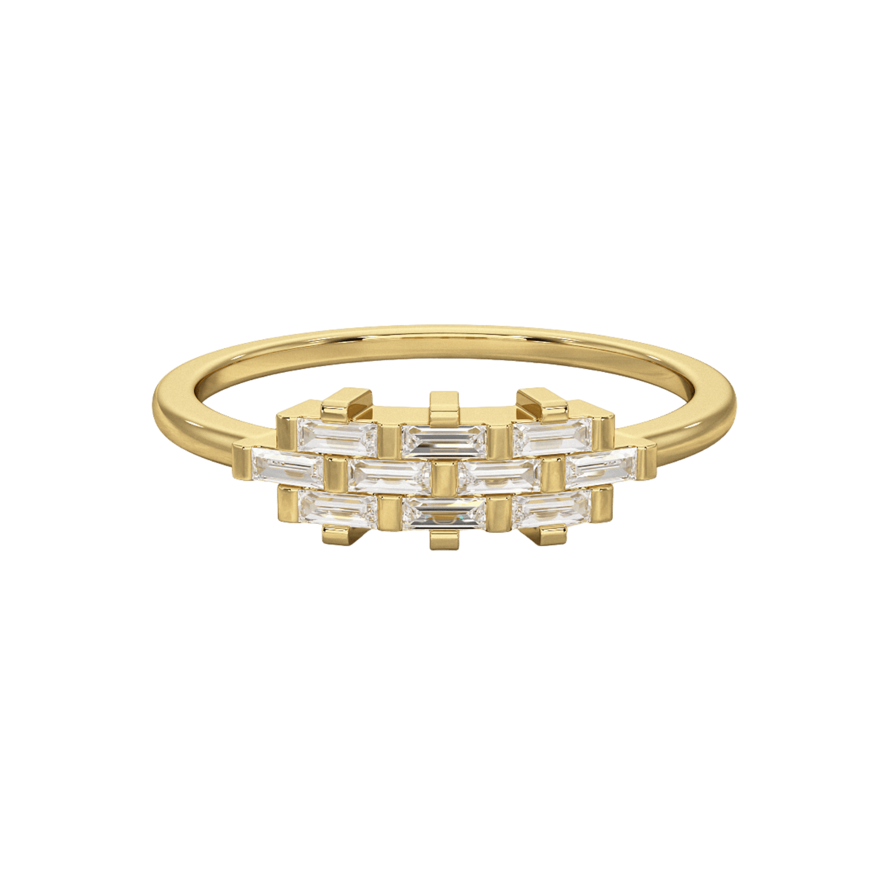 Checkboard Diamond Baguette Ring - Evara Jewelry LLC