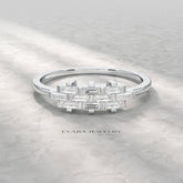 Checkboard Diamond Baguette Ring - Evara Jewelry LLC