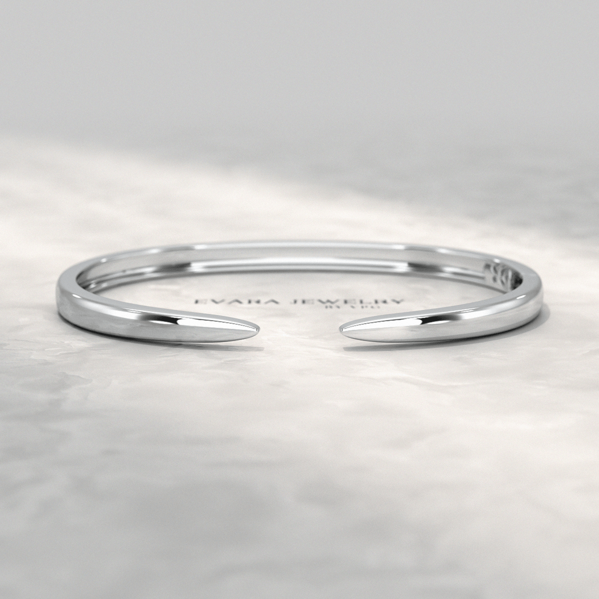 Chevron Front Open Plain Cuff Bangle in Solid Gold - Evara Jewelry LLC