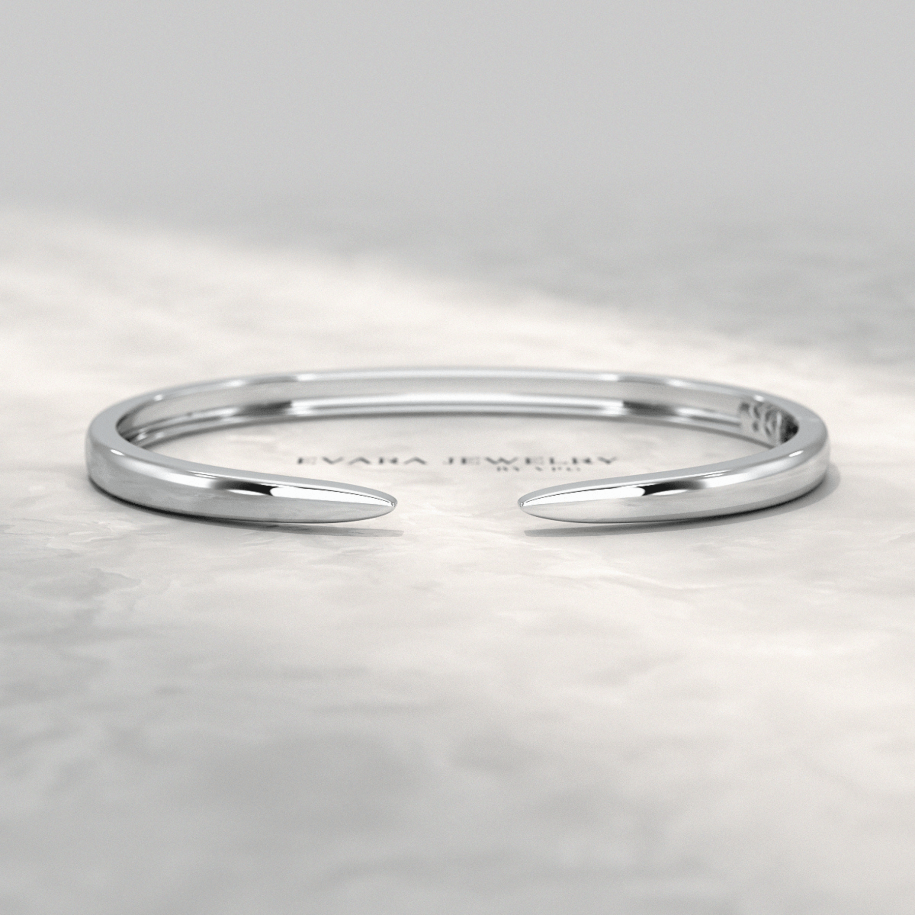 Chevron Front Open Plain Cuff Bangle in Solid Gold - Evara Jewelry LLC