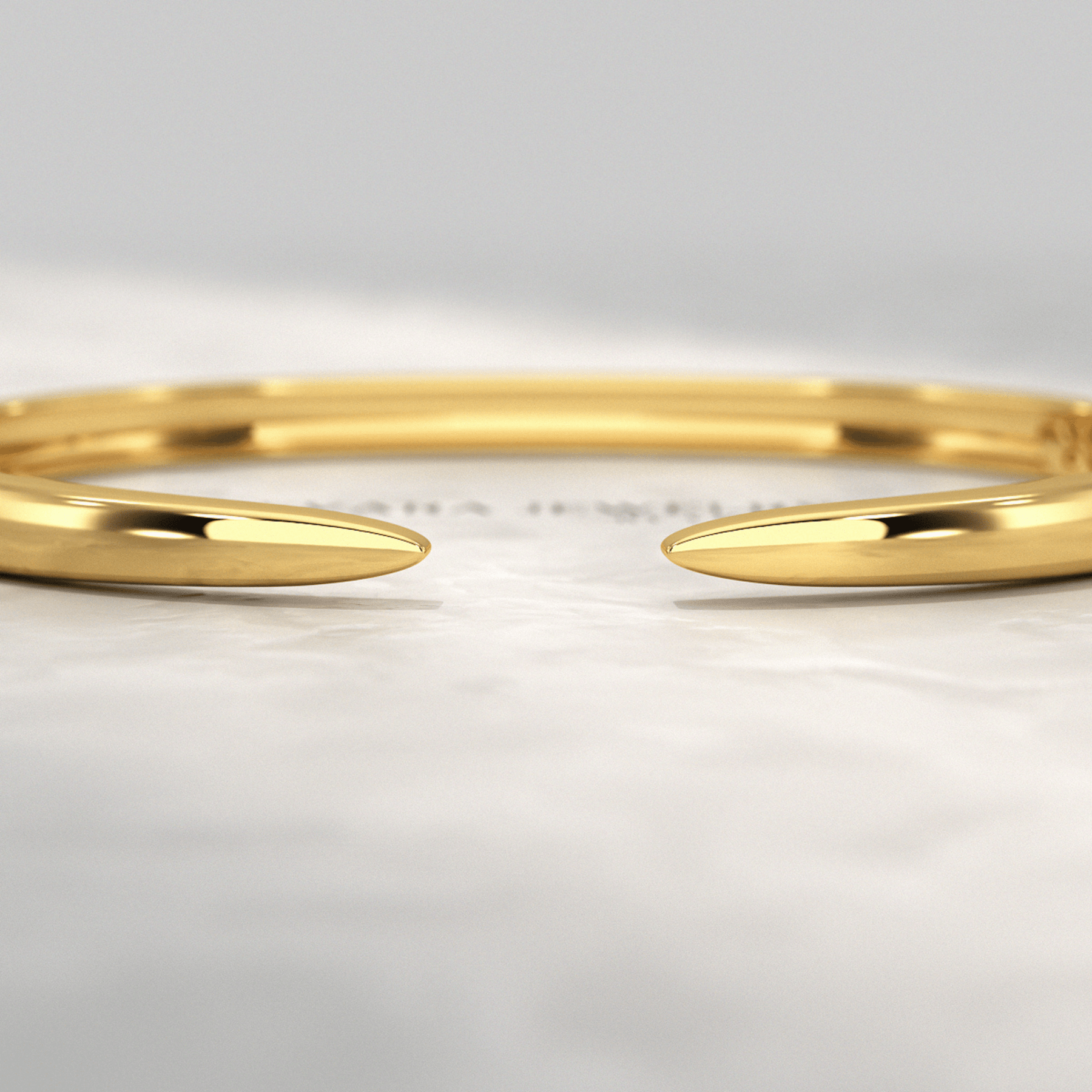 Chevron Front Open Plain Cuff Bangle in Solid Gold - Evara Jewelry LLC