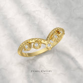 Chevron Nature Insipred Twig Stacking Ring - Evara Jewelry LLC