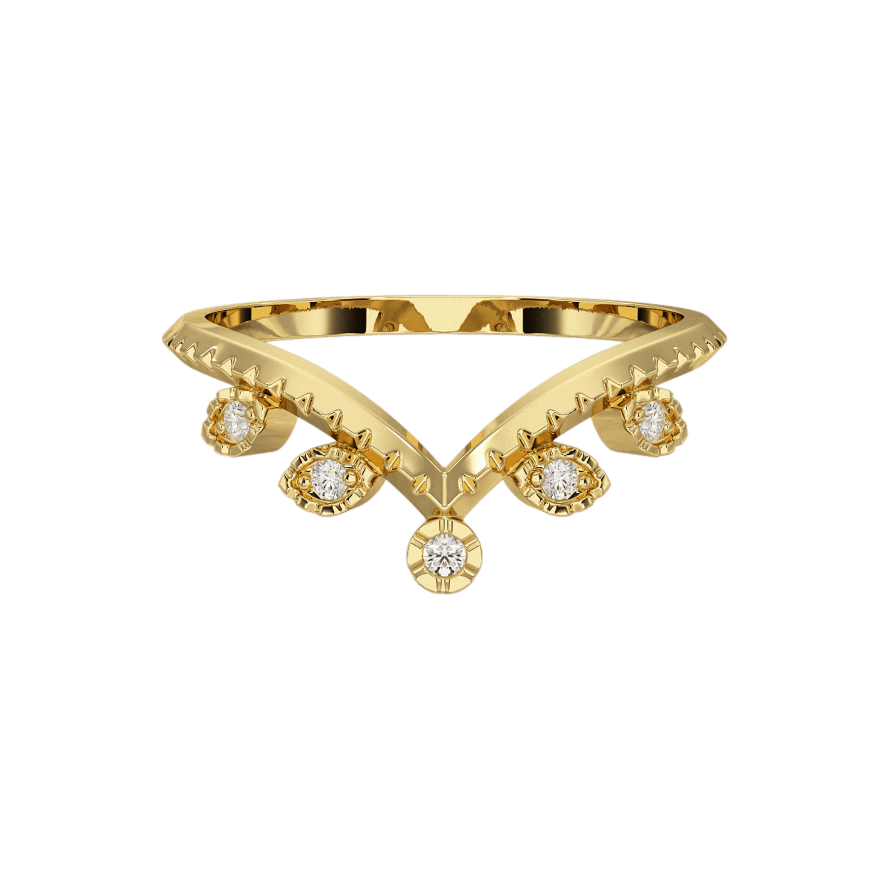 Chevron Nature Insipred Twig Stacking Ring - Evara Jewelry LLC