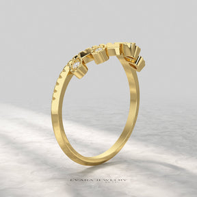 Chevron Nature Insipred Twig Stacking Ring - Evara Jewelry LLC