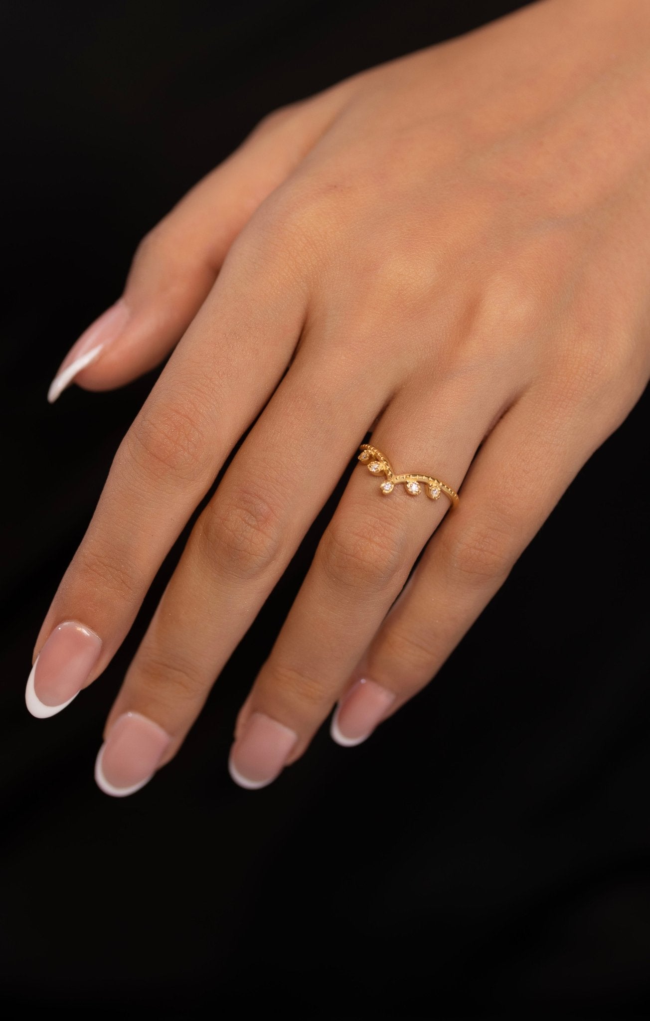 Chevron Nature Insipred Twig Stacking Ring - Evara Jewelry LLC