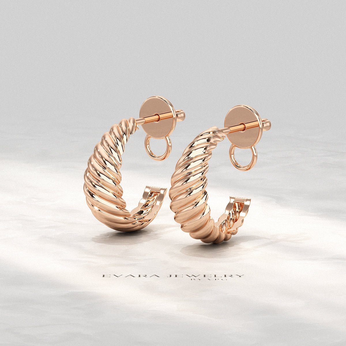 Chunky Twisted Gold Hoop Earrings for Women - Evara Jewelry LLC
