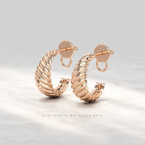 Chunky Twisted Gold Hoop Earrings for Women - Evara Jewelry LLC