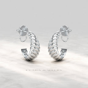 Chunky Twisted Gold Hoop Earrings for Women - Evara Jewelry LLC