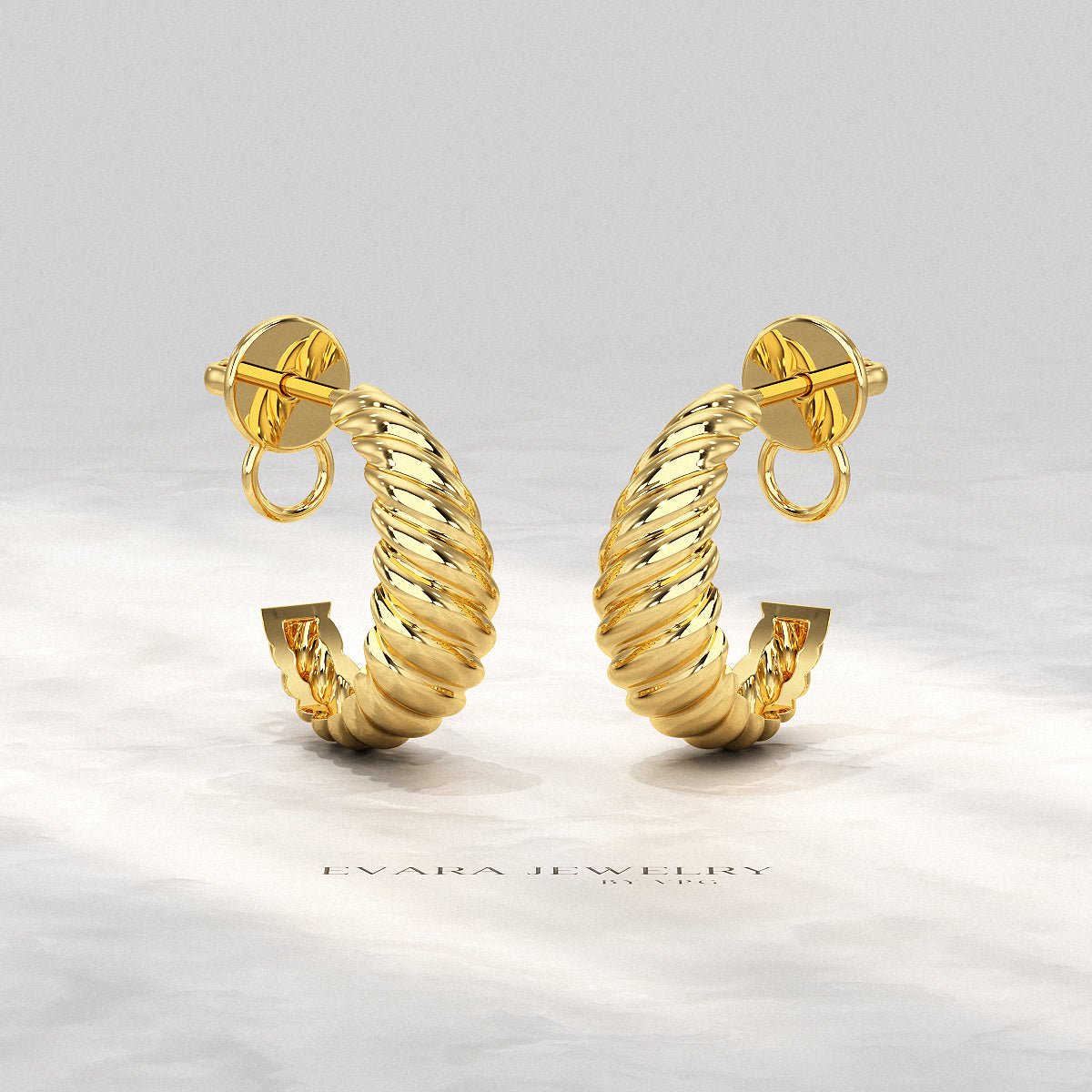 Chunky Twisted Gold Hoop Earrings for Women - Evara Jewelry LLC