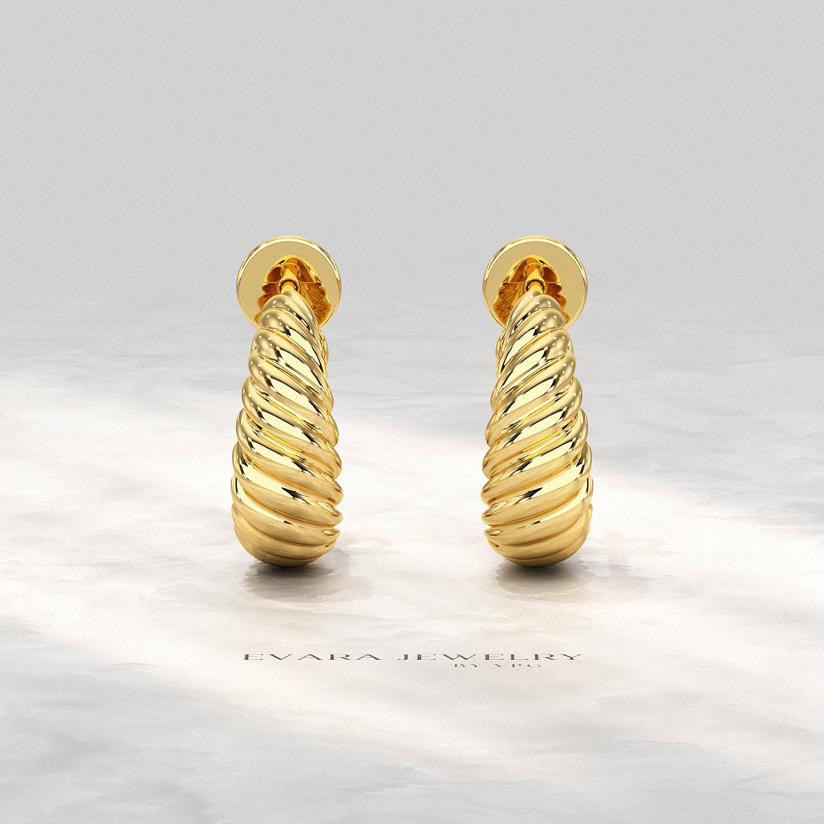 Chunky Twisted Gold Hoop Earrings for Women - Evara Jewelry LLC