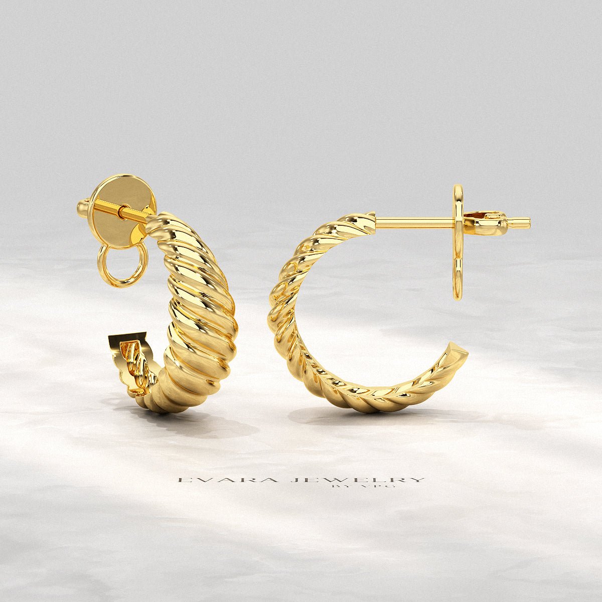 Chunky Twisted Gold Hoop Earrings for Women - Evara Jewelry LLC