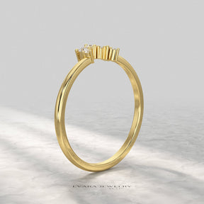 Classic Curved Diamond Contour Band - Evara Jewelry LLC