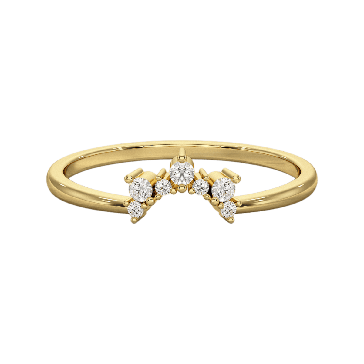 Classic Curved Diamond Contour Band - Evara Jewelry LLC