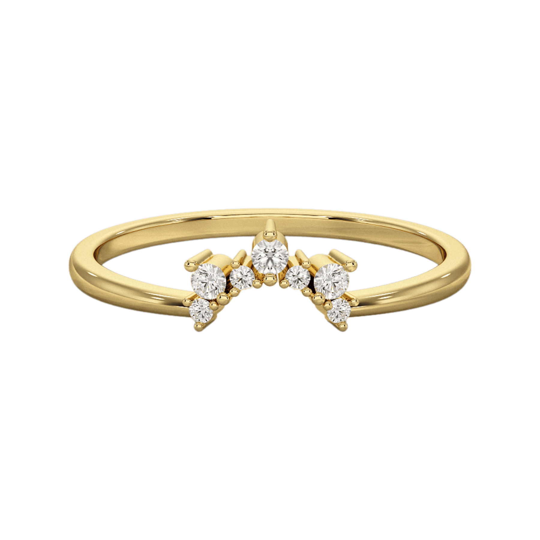 Classic Curved Diamond Contour Band - Evara Jewelry LLC