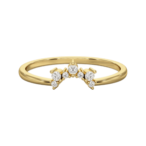 Classic Curved Diamond Contour Band - Evara Jewelry LLC