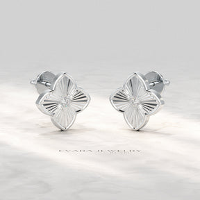 Clover Floral Diamond Earrings for Her - Evara Jewelry LLC
