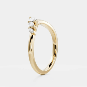 Curved Marquise Band With Lab Grown Diamonds in Solid 14K/18K Gold - Evara Jewelry LLC