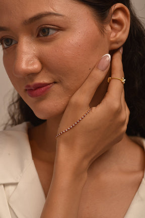 Custom Natural Ruby & Diamond Tennis Bracelet in 14K/18K Gold - Evara Jewelry LLC