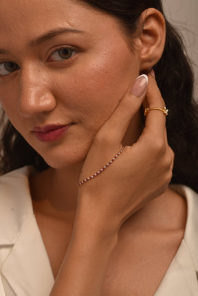 Custom Natural Ruby & Diamond Tennis Bracelet in 14K/18K Gold - Evara Jewelry LLC