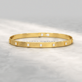 Diamond Baguette Cuff Bangle Bracelet - Evara Jewelry LLC