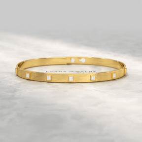 Diamond Baguette Cuff Bangle Bracelet - Evara Jewelry LLC