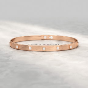 Diamond Baguette Cuff Bangle Bracelet - Evara Jewelry LLC