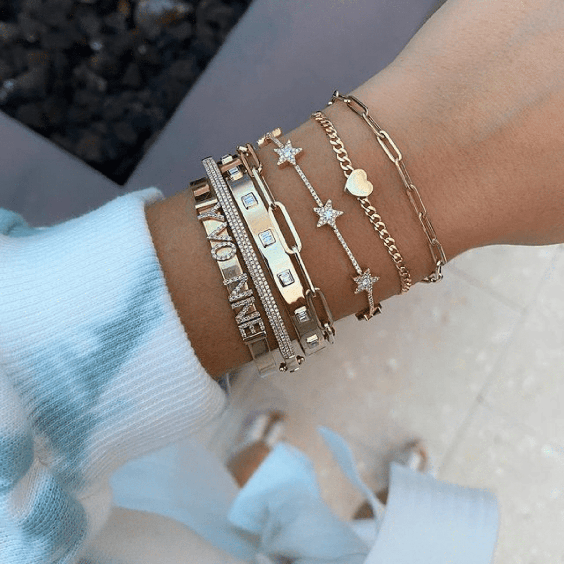 Diamond Baguette Cuff Bangle Bracelet - Evara Jewelry LLC