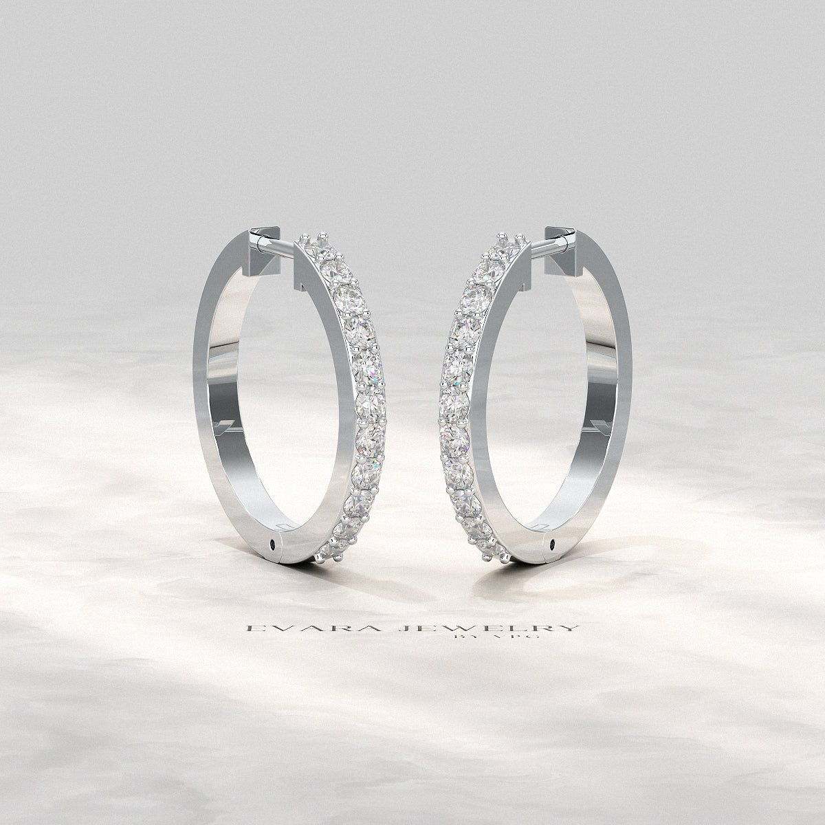 Diamond Half Hoop Earrings for Women - Evara Jewelry LLC